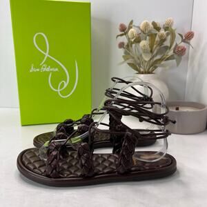 Sam Edelman Zariah Nappa Leather Gladiator Sandal Dark Choco Women 7M NWB